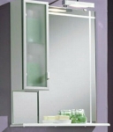 Зеркало со шкафом, левый, Альтаир 65, белый глянец