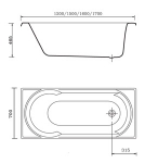 Панель боковая 70 см для прямоугольной ванны Видима, Сириус, СеваМикс, B157001, 