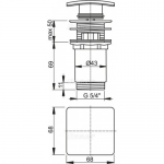  Донный клапан-автомат Alcaplast без перелива с квадратной заглушкой