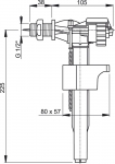 Клапан для унитаза ALKAPLAST А16 1/2" боковая подводка, металлическая резьба